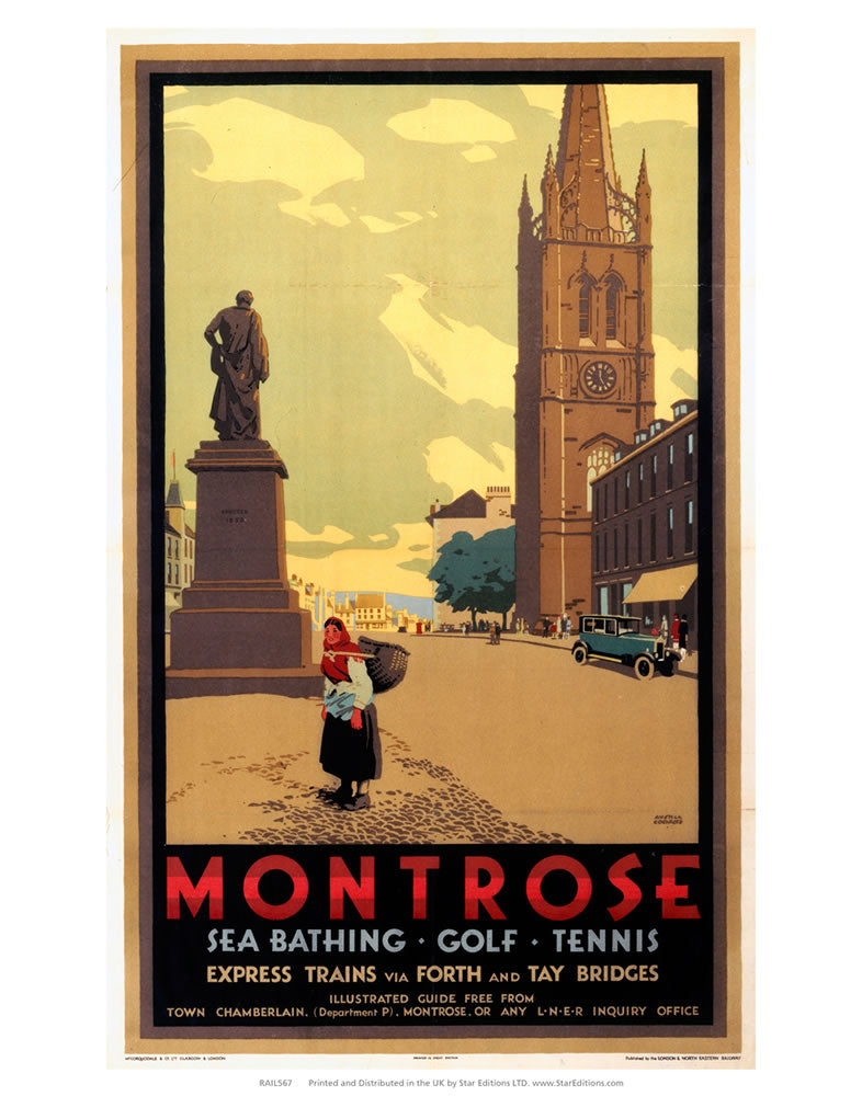 Montrose Bathing golf and tennis - LNER Poster 24" x 32" Matte Mounted Print