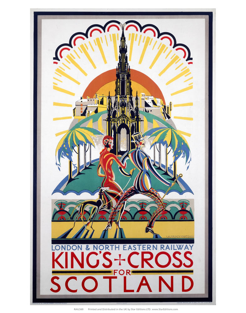 Kings Cross for scotland - London and North Eastern Railway Poster 24" x 32" Matte Mounted Print
