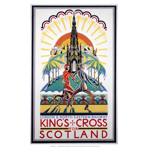 Kings Cross for scotland - London and North Eastern Railway Poster 24" x 32" Matte Mounted Print