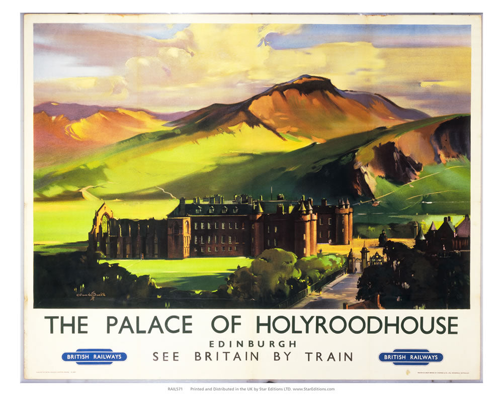 Holyroodhouse Palace edinburgh - British Railways Poster 24" x 32" Matte Mounted Print