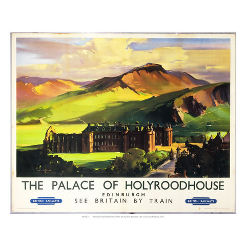 Holyroodhouse Palace edinburgh - British Railways Poster 24" x 32" Matte Mounted Print