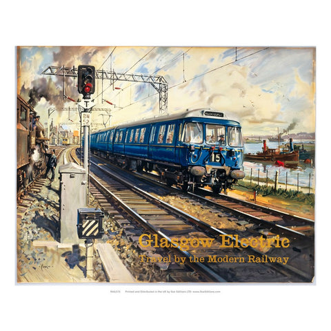 Glasgow Electric - Travel By the modern Railway c. 1960's 24" x 32" Matte Mounted Print