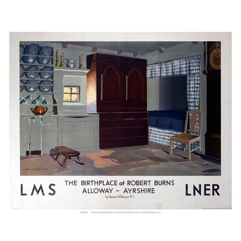 The Birthplace of Robert Burns - Alloway Ayrshire LMS LNER poster 24" x 32" Matte Mounted Print