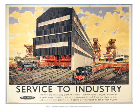 Service to industry - Ore discharging plan general terminus glasgow 24" x 32" Matte Mounted Print