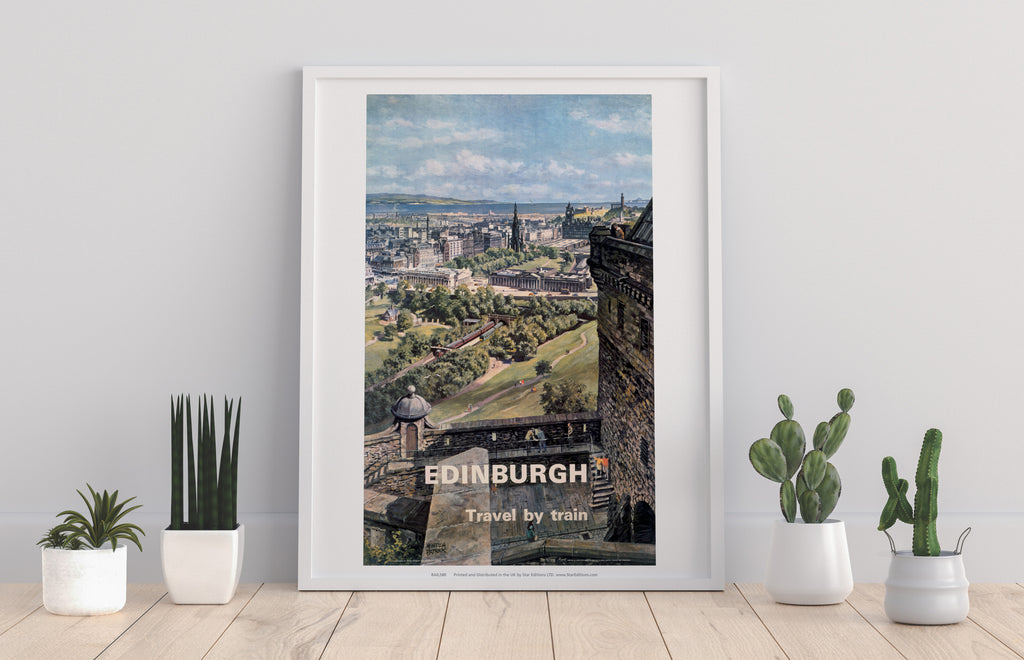 Edinburgh Travel By Train - Castle Poster - Art Print