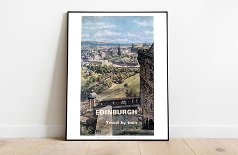 Edinburgh Travel By Train - Castle Poster - Art Print