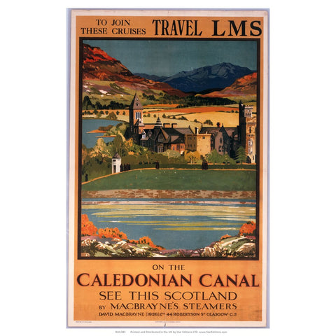 On the Caledonian canal - LMS Travel cruises 24" x 32" Matte Mounted Print