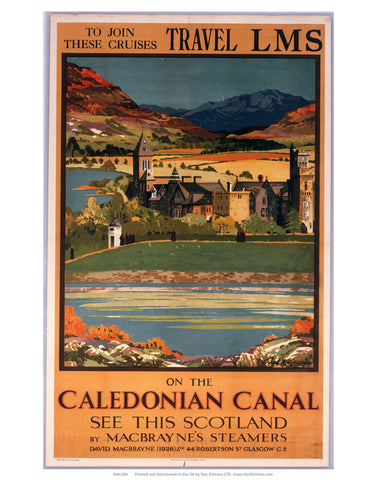 On the Caledonian canal - LMS Travel cruises 24" x 32" Matte Mounted Print