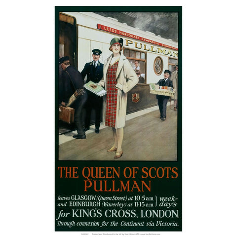 The Queen Of Scots Pullman - To Kings Cross Station 24" x 32" Matte Mounted Print