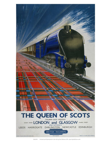 Queen of Scots - London and Glasgow British Rail 24" x 32" Matte Mounted Print