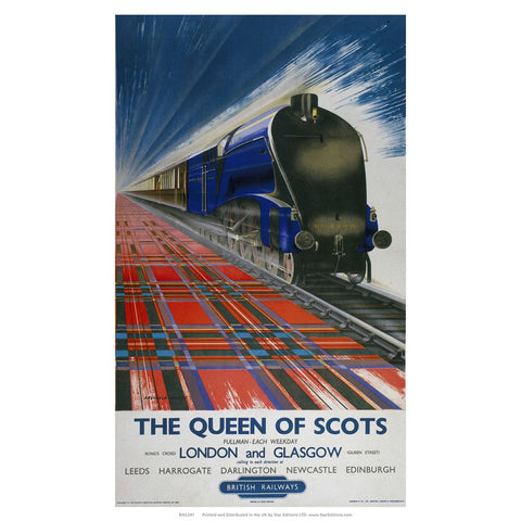 Queen of Scots - London and Glasgow British Rail 24" x 32" Matte Mounted Print