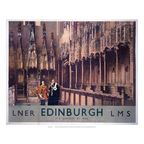 Chapel Of The Thistle - St Giles Cathedral Edinburgh LNER 24" x 32" Matte Mounted Print