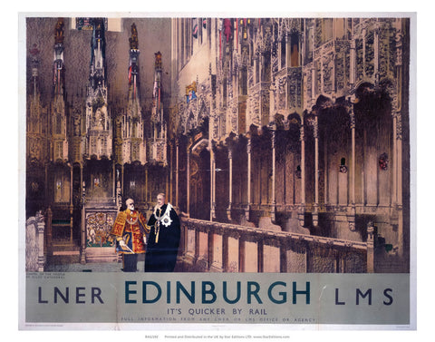 Chapel Of The Thistle - St Giles Cathedral Edinburgh LNER 24" x 32" Matte Mounted Print
