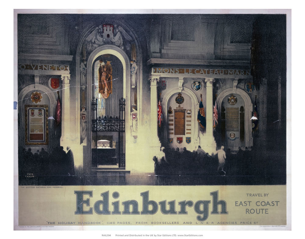 Scottish National War Memorial - Edinburgh by East coast 24" x 32" Matte Mounted Print