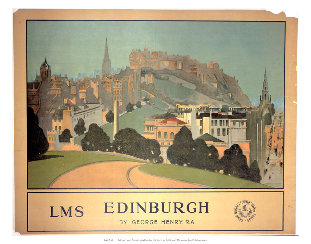 Edinburgh by Geaorge Henry - LMS 24" x 32" Matte Mounted Print