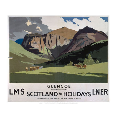 Glencoe holiday - Scotland LMS LNER 24" x 32" Matte Mounted Print