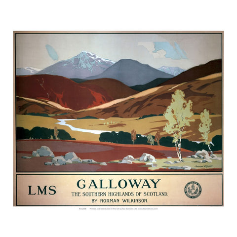 Galloway - Southern Highlands of scotland LMS Railway 24" x 32" Matte Mounted Print