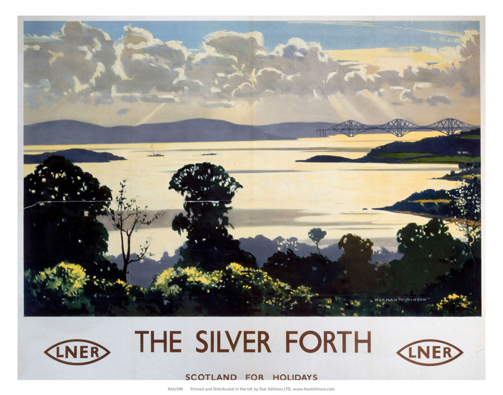 The Silver Forth Bridge - LNER 24" x 32" Matte Mounted Print
