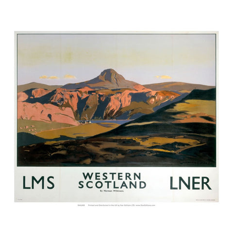 Western Scotland - By Norman Wilkinson LMS LNER Railway 24" x 32" Matte Mounted Print