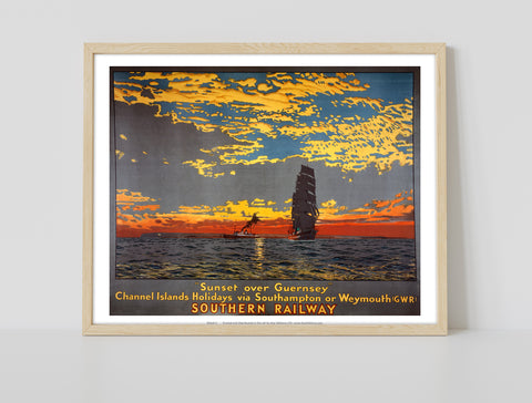 Sunset Over Guernsey - Southern Railway - Premium Art Print