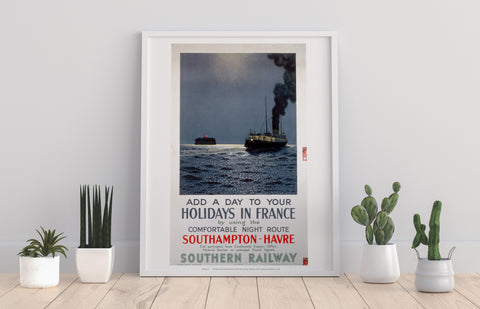 Holidays In France - Southampton To Havre Railway Art Print