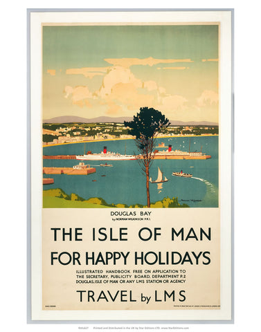 Happy Holidays - The Isle of Man By LMS 24" x 32" Matte Mounted Print