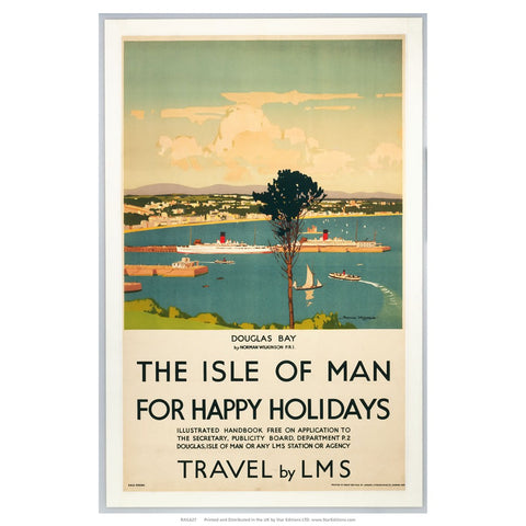 Happy Holidays - The Isle of Man By LMS 24" x 32" Matte Mounted Print