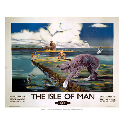 Cat Fishing - The Isle Of Man by British Rail 24" x 32" Matte Mounted Print