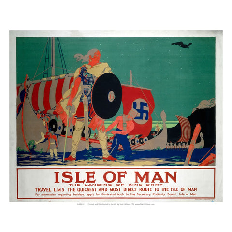 The Land Of King Orry - Isle Of Man LMS Quickest Route 24" x 32" Matte Mounted Print