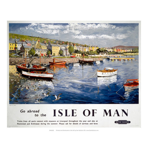 Go Abroad to the Isle of Man - Port St Mary by British Rail 24" x 32" Matte Mounted Print