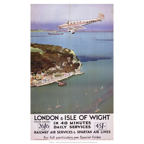 Railway Air Services and Spartan air lines - London and the Isle of Wight 24" x 32" Matte Mounted Print