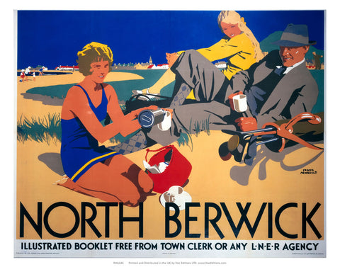 Picnic on the beach - North Berwick LNER 24" x 32" Matte Mounted Print