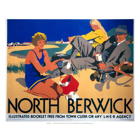 Picnic on the beach - North Berwick LNER 24" x 32" Matte Mounted Print