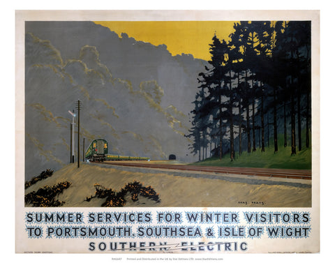 Summer services - Southern Electric to portsmouth southsea and isle of wight 24" x 32" Matte Mounted Print