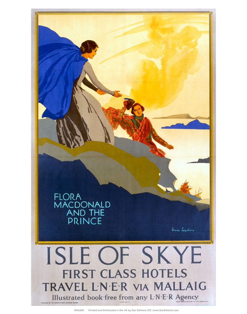 Isle Of Skye first Class hotels - Flora Macdonald and the prince 24" x 32" Matte Mounted Print