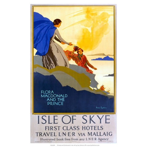 Isle Of Skye first Class hotels - Flora Macdonald and the prince 24" x 32" Matte Mounted Print