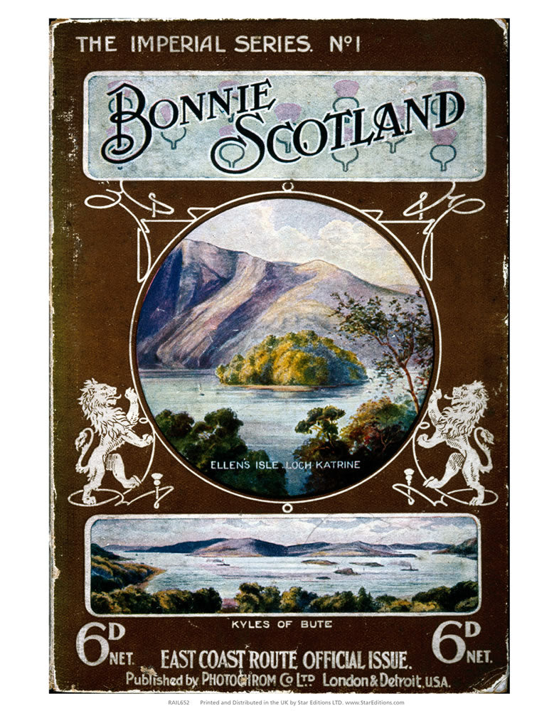 Bonnie Scotland - East coast route official issue imperial series 24" x 32" Matte Mounted Print