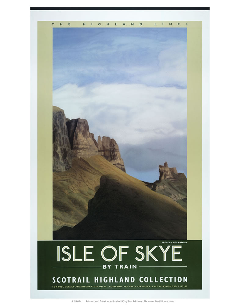 Isle of Skye by train - Scotrail Highland Collection 24" x 32" Matte Mounted Print