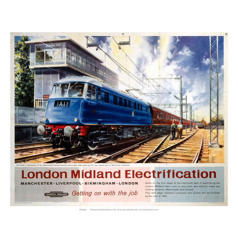 London Midland Electrification - Getting on with the job 24" x 32" Matte Mounted Print