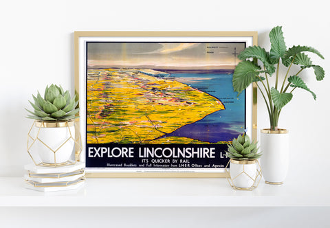 Explore Linconshire Map - 11X14inch Premium Art Print