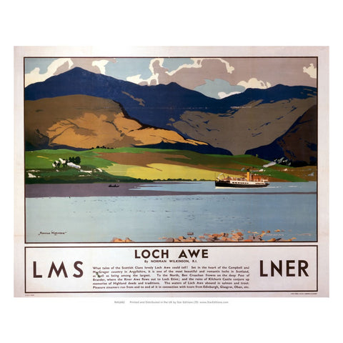 Loch Awe - Norman Wilkinson LNER 24" x 32" Matte Mounted Print