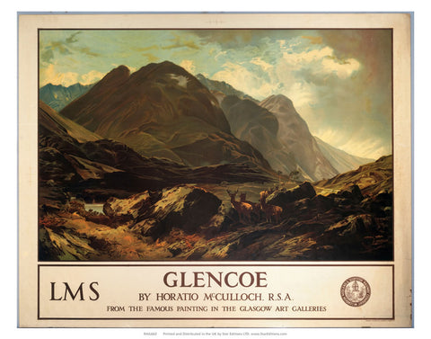 Glencoe - The Famous painting by Horatio McCulloch 24" x 32" Matte Mounted Print