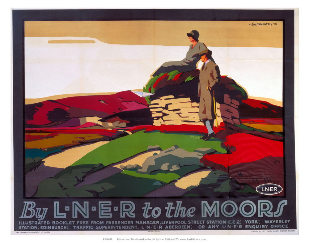 To The moors - Ramblers by LNER 24" x 32" Matte Mounted Print