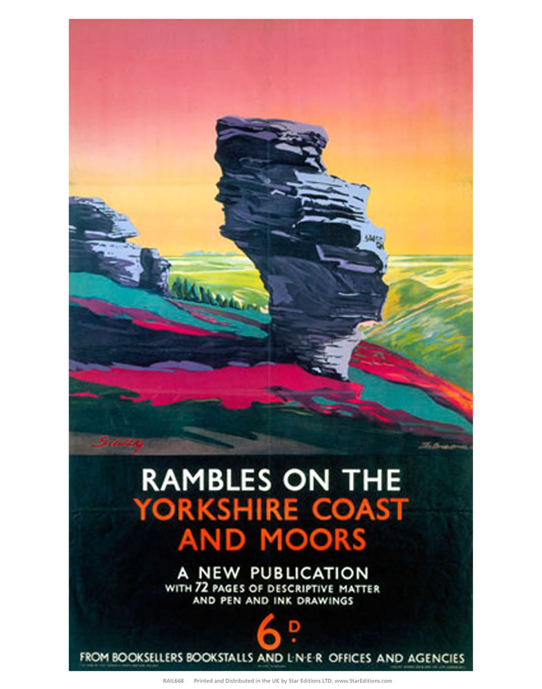 Rambles on the Yorkshire Coast and moores 24" x 32" Matte Mounted Print