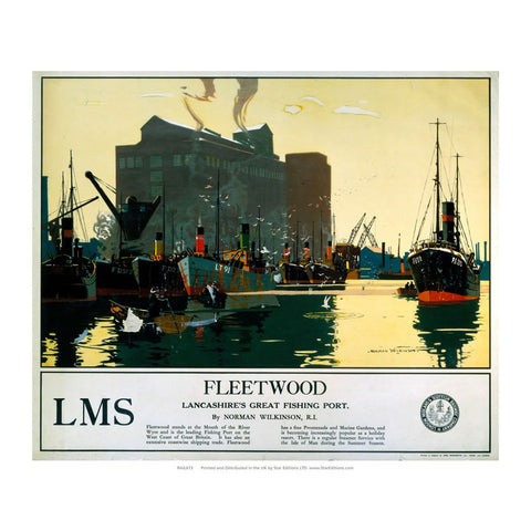 Lancashires great fishing port - Fleet wood my LMS 24" x 32" Matte Mounted Print