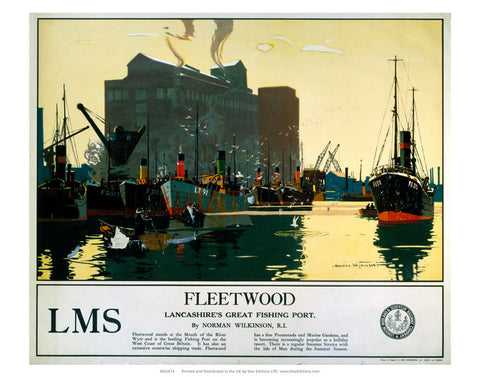 Lancashires great fishing port - Fleet wood my LMS 24" x 32" Matte Mounted Print