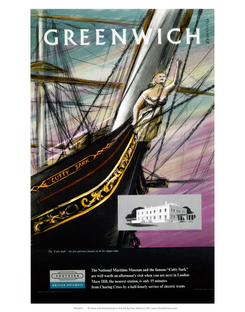 Greenwich - Cutty Sark Masthead 24" x 32" Matte Mounted Print