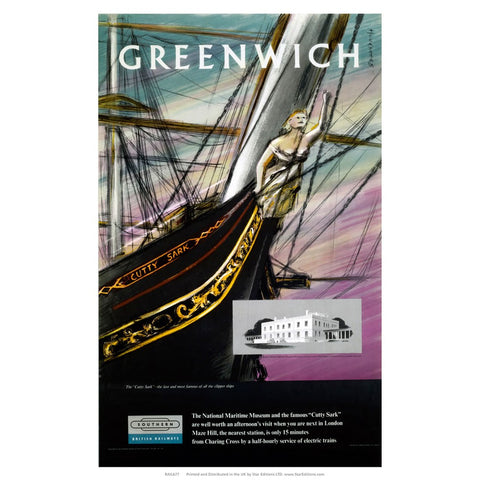 Greenwich - Cutty Sark Masthead 24" x 32" Matte Mounted Print