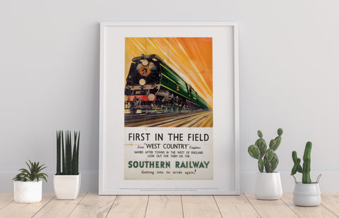 First In The Field West Country Engines - Railway Art Print