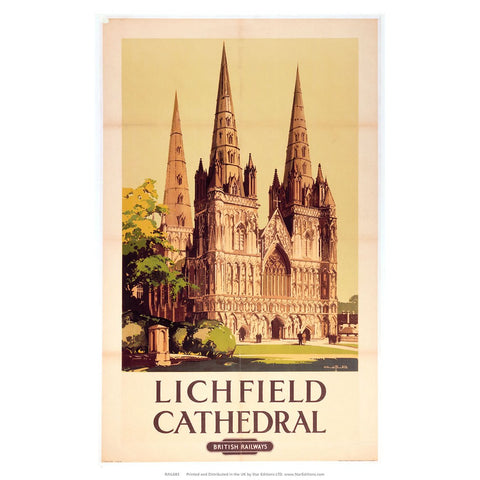 Lichfield Cathedral by British Railways 24" x 32" Matte Mounted Print